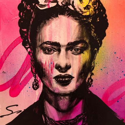 Peinture Frida par Mestres Sergi | Tableau Pop-art Acrylique, Graffiti Icones Pop