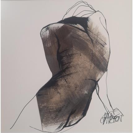 Peinture Noir désir  par Chaperon Martine | Tableau Figuratif Acrylique Nu