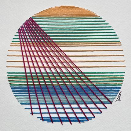 Peinture Filichroma 45 par Pinsard Marine | Tableau Matiérisme Textile Minimaliste