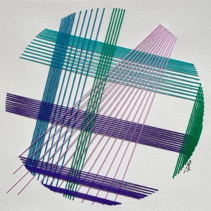 Peinture Filichroma 48 par Pinsard Marine | Tableau Matiérisme Textile Minimaliste