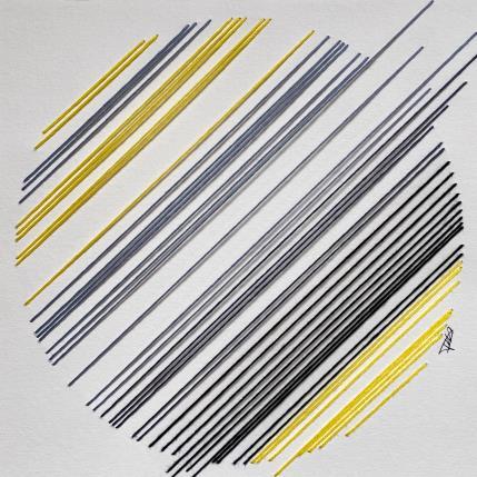 Peinture Filichroma 49 par Pinsard Marine | Tableau Matiérisme Textile Minimaliste