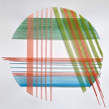 Peinture Filichroma 51 par Pinsard Marine | Tableau Matiérisme Textile Minimaliste