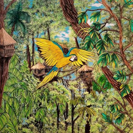 Peinture IQUITOS par Geiry | Tableau Matiérisme Acrylique, Pigments, Poudre de marbre Animaux, Nature, Paysages