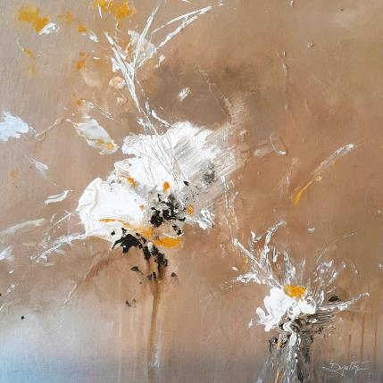 Peinture De neige et d'or par Dupetitpré Roselyne | Tableau Abstrait Acrylique Minimaliste