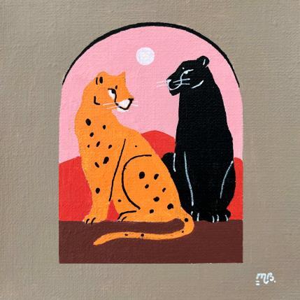 Peinture Duo par Birsak Mariah | Tableau Art naïf Acrylique Animaux, Natures mortes, Urbain