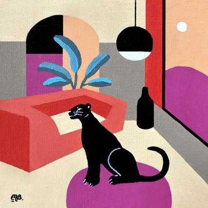 Peinture Sitting Still par Birsak Mariah | Tableau Art naïf Acrylique Animaux, Natures mortes, Urbain