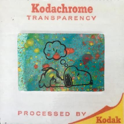 Peinture Snoopy chill diapo par Kikayou | Tableau Pop-art Acrylique, Collage, Graffiti Icones Pop