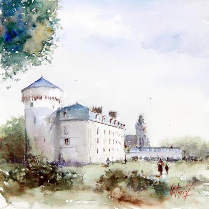 Painting Le château de Tours by Gutierrez | Painting Impressionism Watercolor Pop icons, Urban