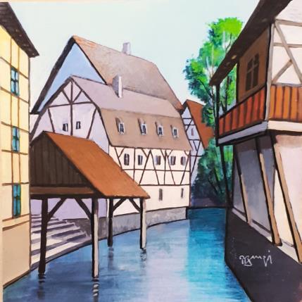 Peinture AN211 ALSACE par Burgi Roger | Tableau Figuratif Acrylique Architecture, Marine, Urbain