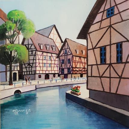 Peinture AN199 ALSACE par Burgi Roger | Tableau Figuratif Acrylique Architecture, Marine, Urbain