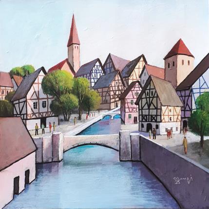 Peinture AN206 ALSACE par Burgi Roger | Tableau Figuratif Acrylique Architecture, Marine, Urbain