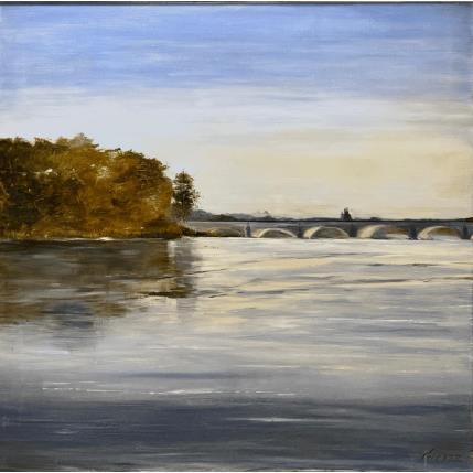 Peinture La Loire à Tours par Fièvre Véronique | Tableau Figuratif Acrylique