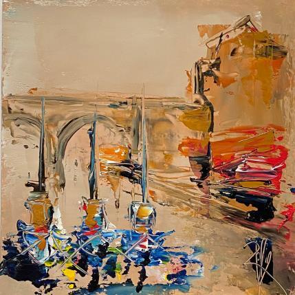 Peinture Le petit port par Raffin Christian | Tableau Figuratif Huile Marine