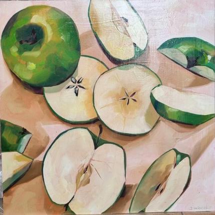 Peinture green apple par Ulrich Julia | Tableau Figuratif Bois, Huile