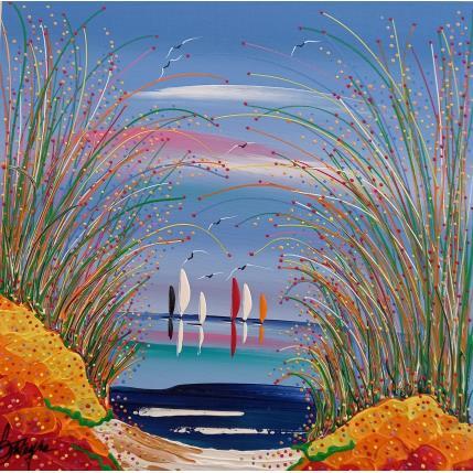 Painting Vue bleue by Fonteyne David | Painting Figurative Acrylic Landscapes, Marine, Nature