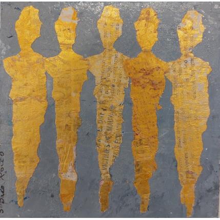 Peinture pécheurs de perles par Rocco Sophie | Tableau Art Singulier Acrylique, Collage, Sable