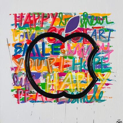Painting POMME D'HAPPY by Mam | Painting Pop-art Acrylic Minimalist, Pop icons, Urban