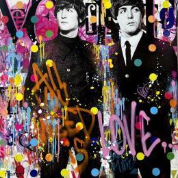 Pintura All you need is love por Novarino Fabien | Pintura Pop-art Pop icons
