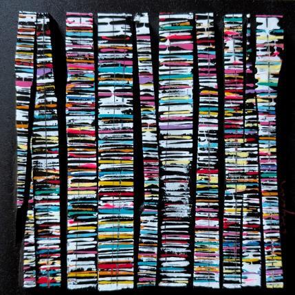 Peinture Bc11 fine blanc rouge turquoise par Langeron Luc | Tableau Matiérisme Acrylique, Bois, Résine