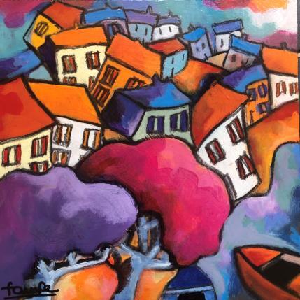 Peinture Ciel bleu  par Fauve | Tableau Figuratif Acrylique Marine