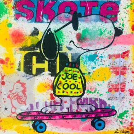 Peinture Snoopy skate par Kikayou | Tableau Pop-art Acrylique, Collage, Graffiti Icones Pop
