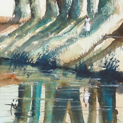 Painting La Dame en blanc by Abbatucci Violaine | Painting Figurative Watercolor