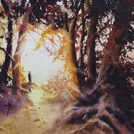 Peinture Le soleil n'était pas loin par Abbatucci Violaine | Tableau Figuratif Aquarelle