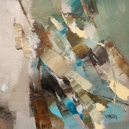 Peinture The day after winter par Virgis | Tableau Abstrait Huile Minimaliste