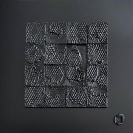 Painting Black S by Bauquel Véronique | Painting Abstract Acrylic, Gluing, Lacquer, Resin, Wood Minimalist