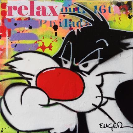 Peinture RELAX par Euger Philippe | Tableau Pop-art Acrylique, Collage Icones Pop