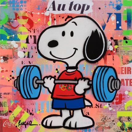 Painting GARDER LA FORME by Euger Philippe | Painting Pop-art Acrylic, Gluing Pop icons