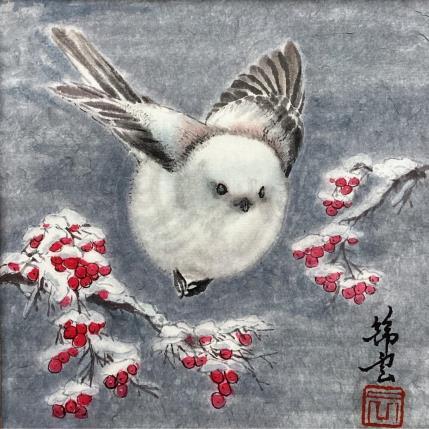 Peinture Orite à longue queue par Tayun | Tableau Figuratif Aquarelle, Encre Animaux