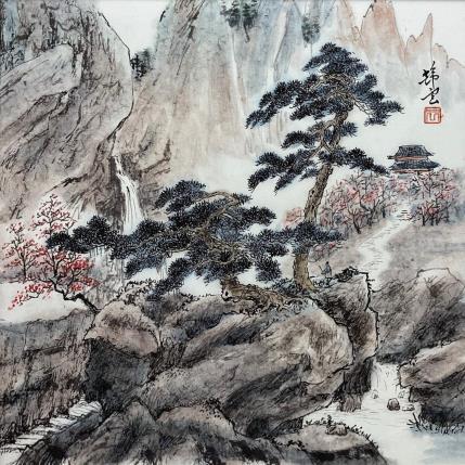 Peinture Paysage montagneux par Tayun | Tableau Figuratif Encre Paysages