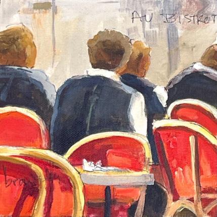 Peinture Au Bistrot par Brooksby | Tableau Impressionnisme Huile Scènes de vie, Urbain
