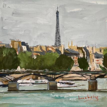 Peinture Le Pont des Arts par Brooksby | Tableau Impressionnisme Huile Paysages