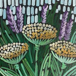 Peinture lavender and immortelle par Dmitrieva Daria | Tableau Impressionnisme Acrylique Nature