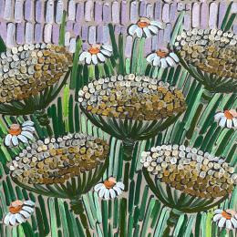 Peinture immortelle and chamomile par Dmitrieva Daria | Tableau Impressionnisme Acrylique Nature