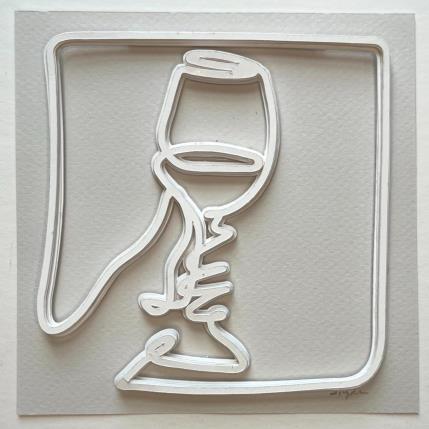 Peinture Cheers to Me par Ryder Susan | Tableau Figuratif Papier Minimaliste, Natures mortes, Noir & blanc