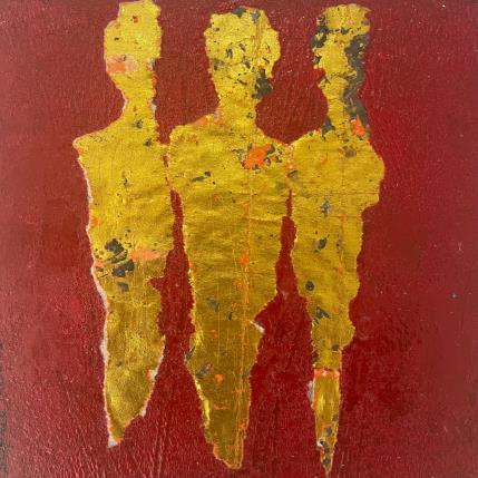 Peinture Trilogy par Rocco Sophie | Tableau Art Singulier Acrylique, Collage, Sable