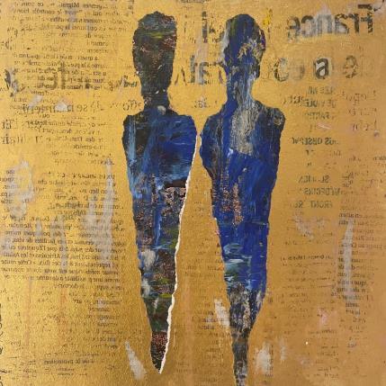 Peinture Les chercheurs d'or par Rocco Sophie | Tableau Art Singulier Acrylique, Collage, Sable