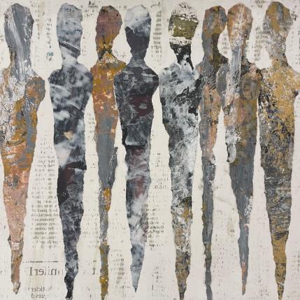 Peinture Les chercheurs d'or par Rocco Sophie | Tableau Art Singulier Acrylique, Collage, Sable