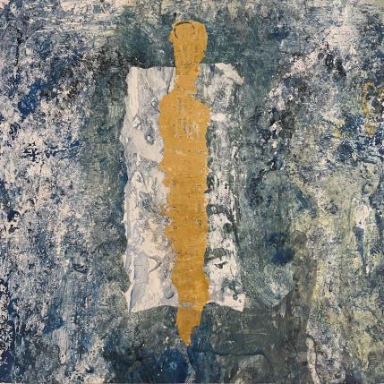 Peinture Eclat d'or par Rocco Sophie | Tableau Art Singulier Acrylique, Collage, Sable