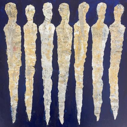 Peinture Les veilleuses par Rocco Sophie | Tableau Art Singulier Acrylique, Collage, Sable