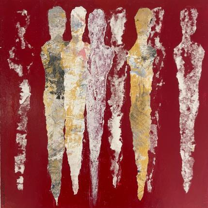 Peinture Les Chamans par Rocco Sophie | Tableau Art Singulier Acrylique, Collage, Sable