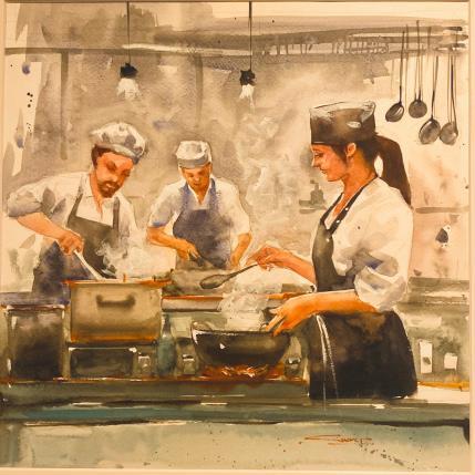 Peinture Stirring emotions par Dandapat Swarup | Tableau Figuratif Aquarelle Urbain