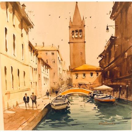 Gemälde An afternoon in Venice von Dandapat Swarup | Gemälde Figurativ Aquarell Urban