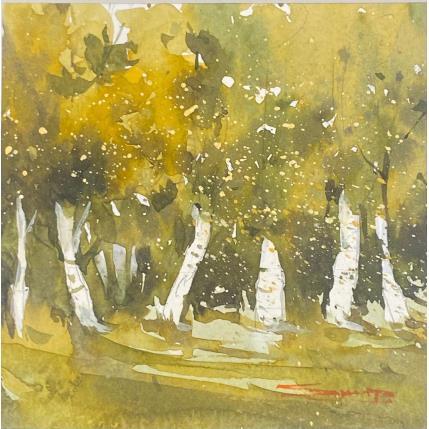 Peinture Autumn touch par Dandapat Swarup | Tableau Figuratif Aquarelle Urbain