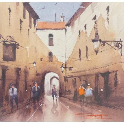 Peinture Arches and lights par Dandapat Swarup | Tableau Figuratif Aquarelle Urbain