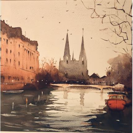 Peinture Saint Paul's Basilica, Strasbourg par Dandapat Swarup | Tableau Figuratif Aquarelle Urbain