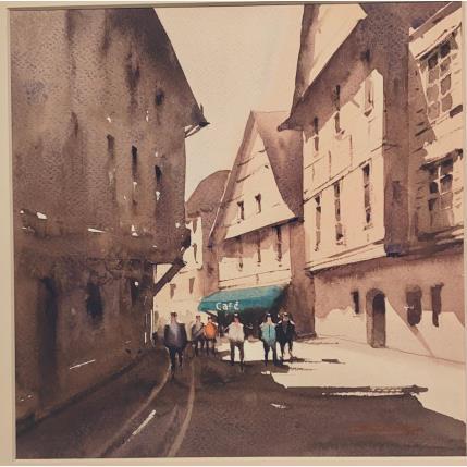 Gemälde Roaming through Strasbourg Lanes von Dandapat Swarup | Gemälde Figurativ Aquarell Urban